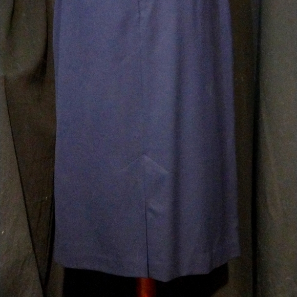VTG NWT H&W Hawksley & Wight 100% Wool Navy Blue Pencil Skirt 2 Pockets, Size 12 - Picture 7 of 9
